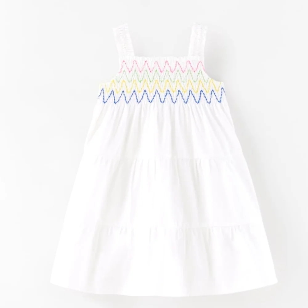 Zara Colorful Smocked Poplin Dress - Picture 1 of 3